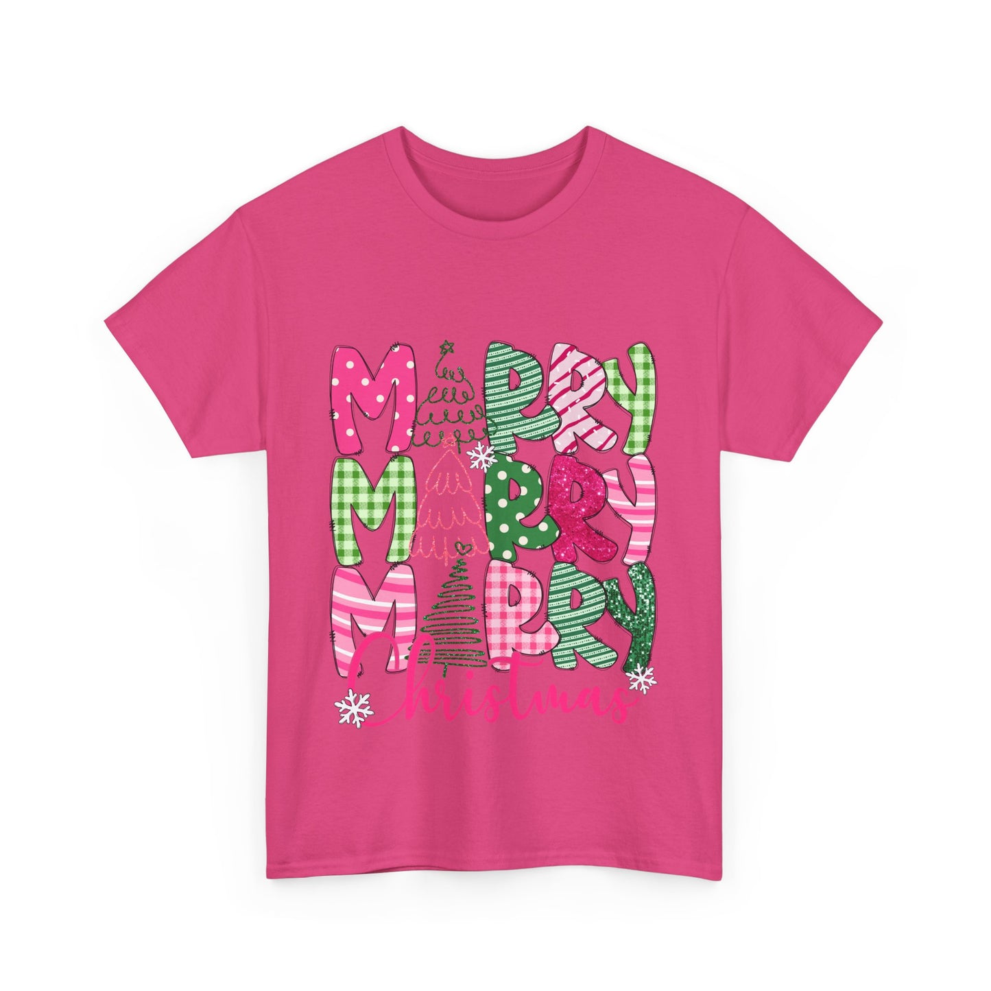 Merry Christmas Unisex Heavy Cotton Tee | Festive Holiday T-Shirt