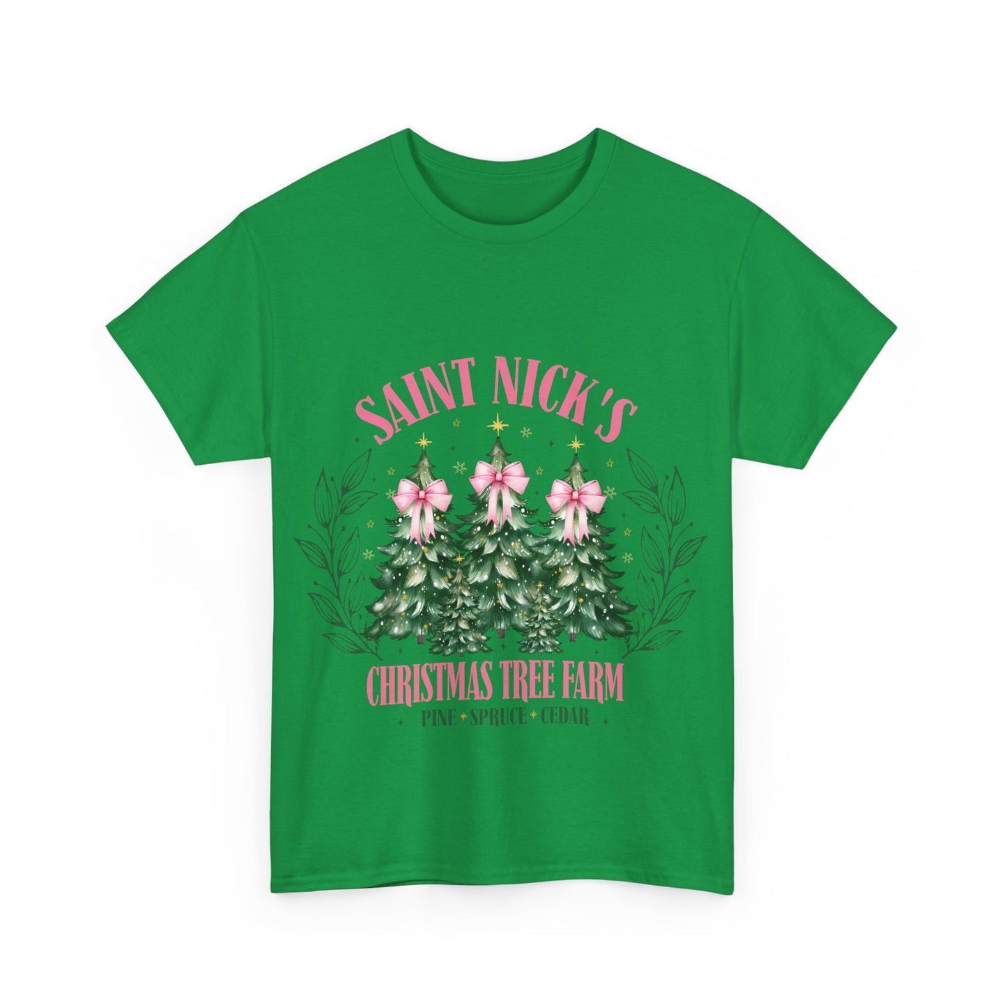 Saint Nick's Christmas Tree Farm Tee - Unisex Heavy Cotton T-Shirt