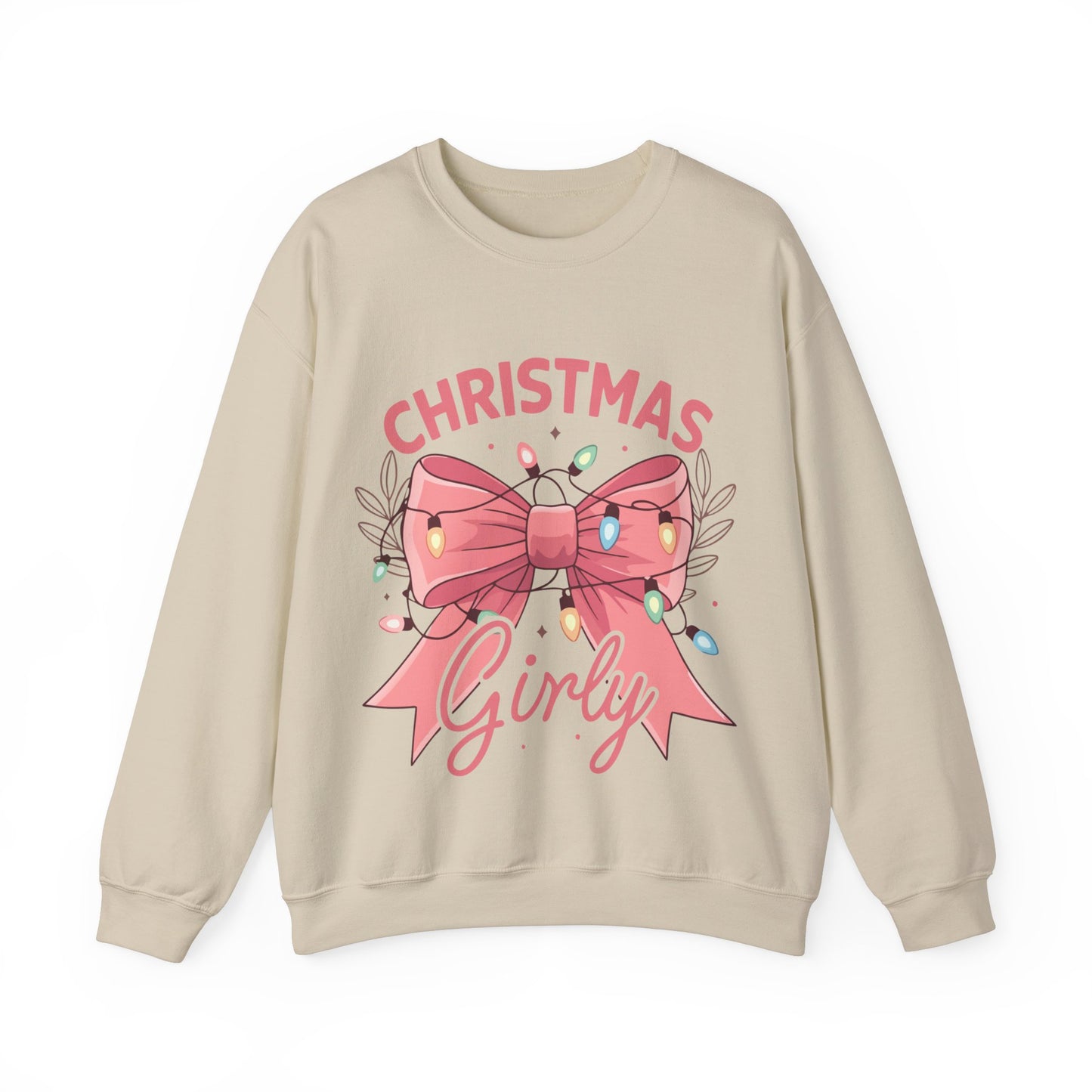 Girly Christmas Lights Crewneck Sweatshirt - Holiday Fashion for Festive Vibes