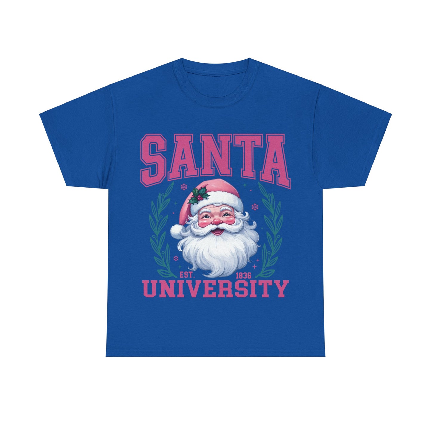 Santa University Unisex Heavy Cotton Tee - Festive Holiday Shirt