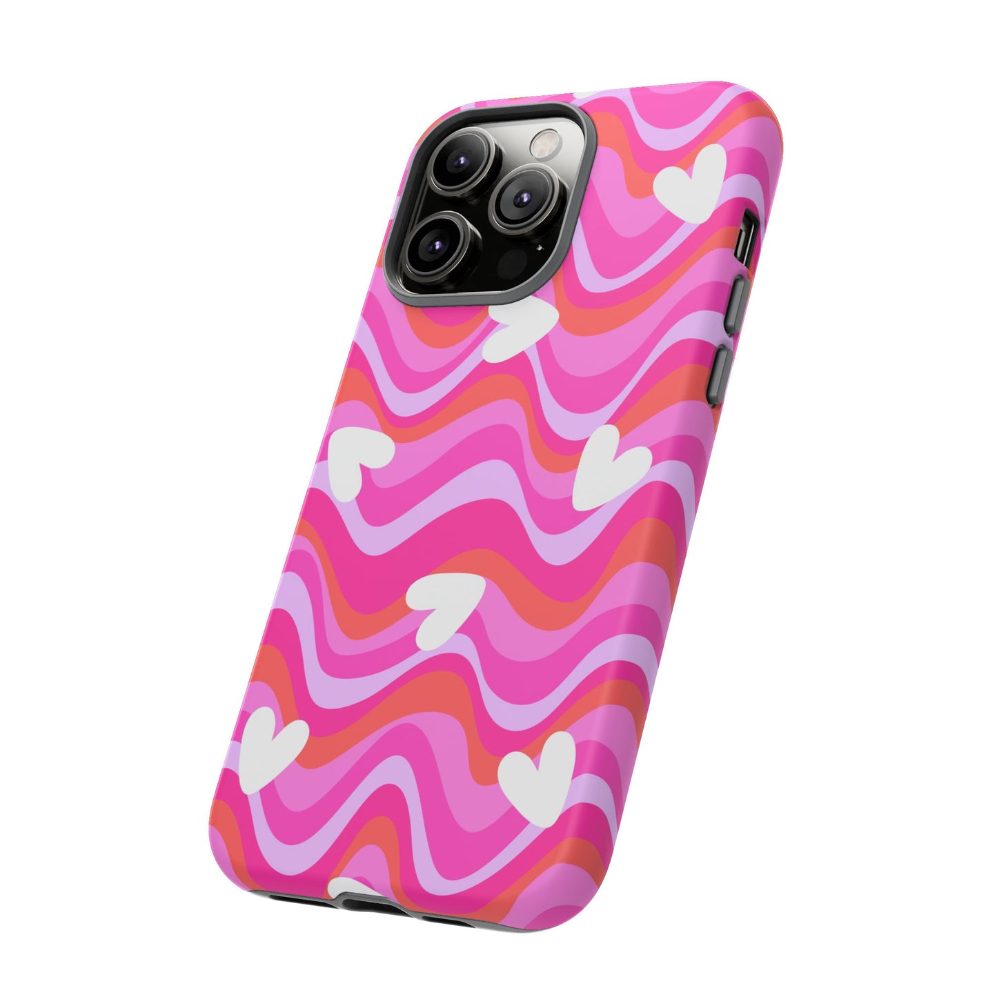 Colorful Heart Pattern Phone Case - Tough Cases