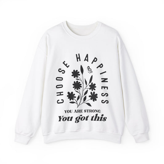 Choose Happiness Crewneck Sweatshirt - Inspirational Unisex Apparel