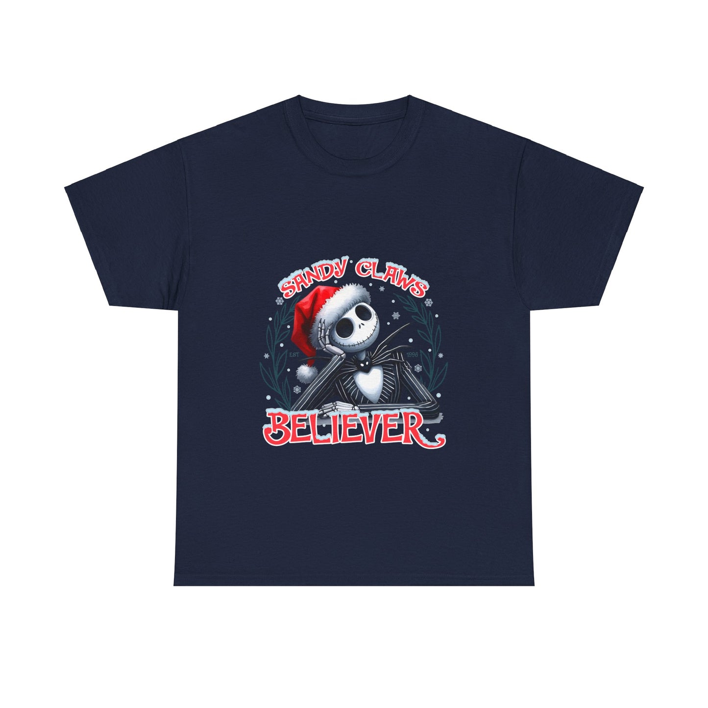 Unisex Heavy Cotton Tee - Sandy Claws Believer Holiday T-Shirt