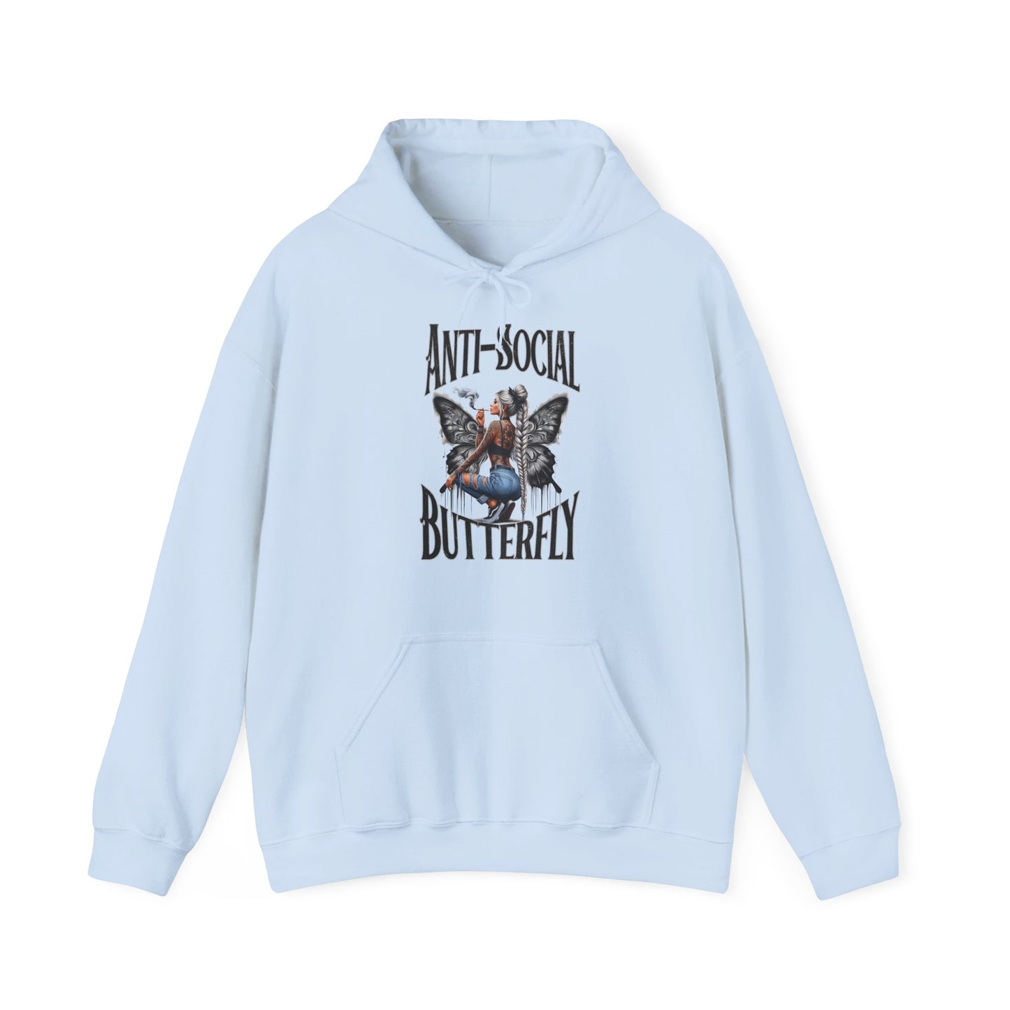 Anti-Social Butterfly Unisex Heavy Blend Hooded Sweatshirt - Cozy and Stylish