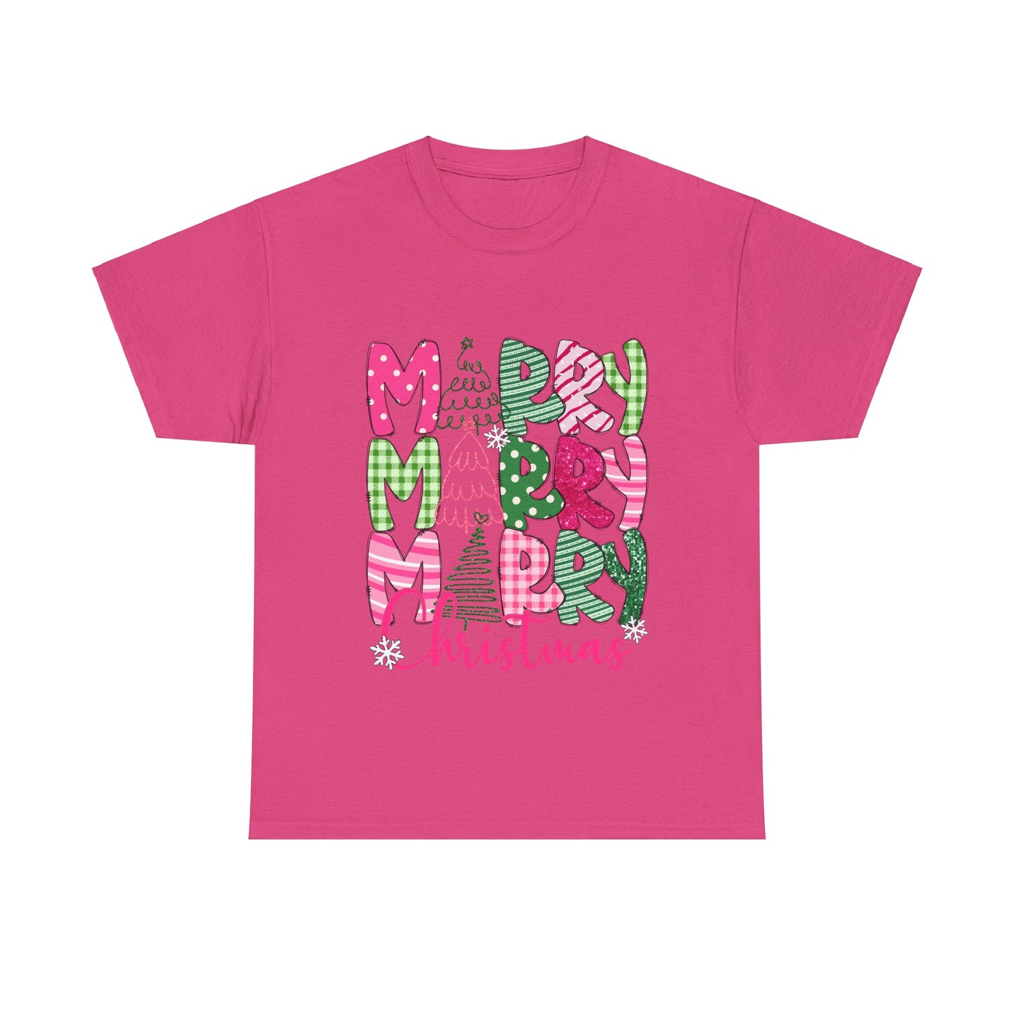 Merry Christmas Unisex Heavy Cotton Tee | Festive Holiday T-Shirt