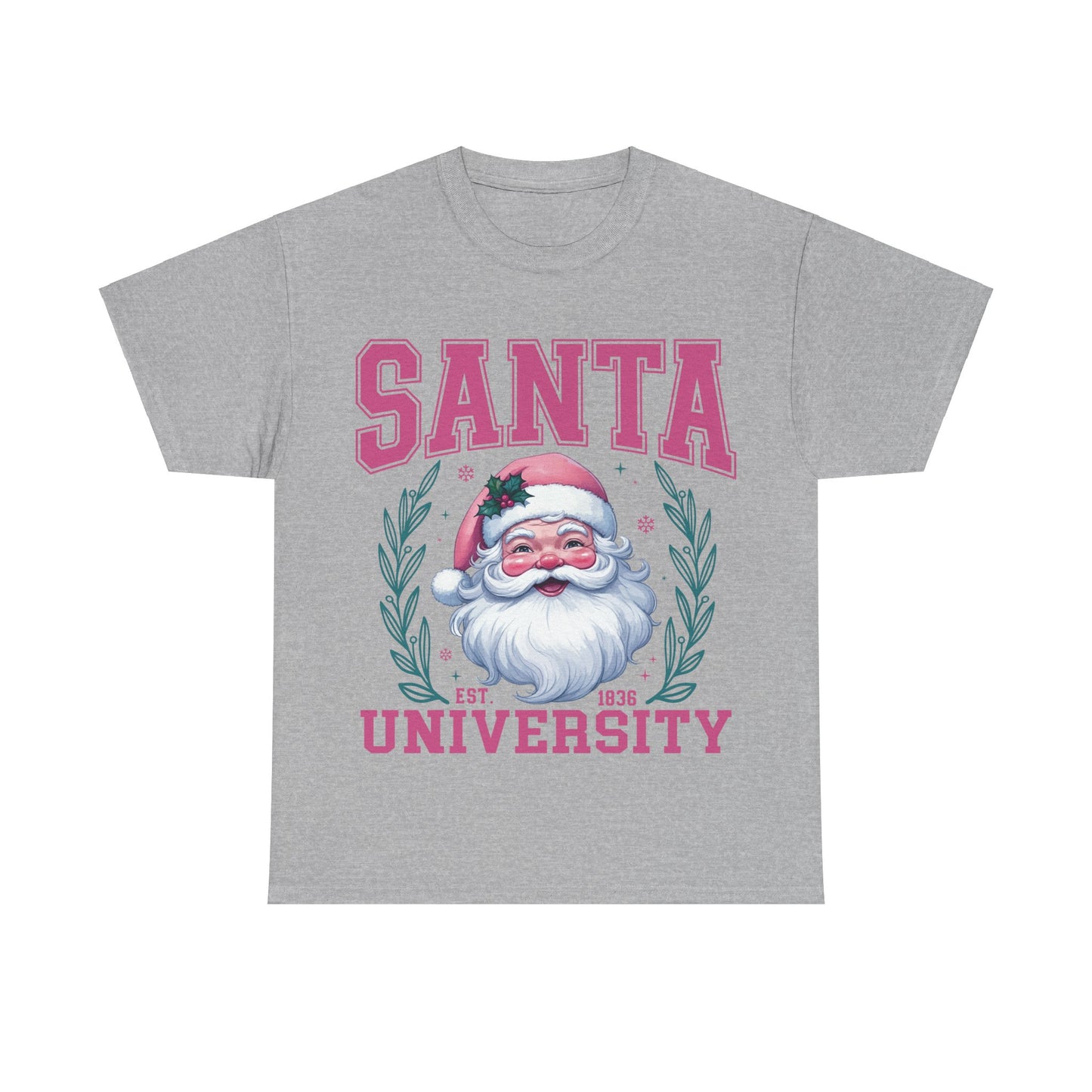 Santa University Unisex Heavy Cotton Tee - Festive Holiday Shirt