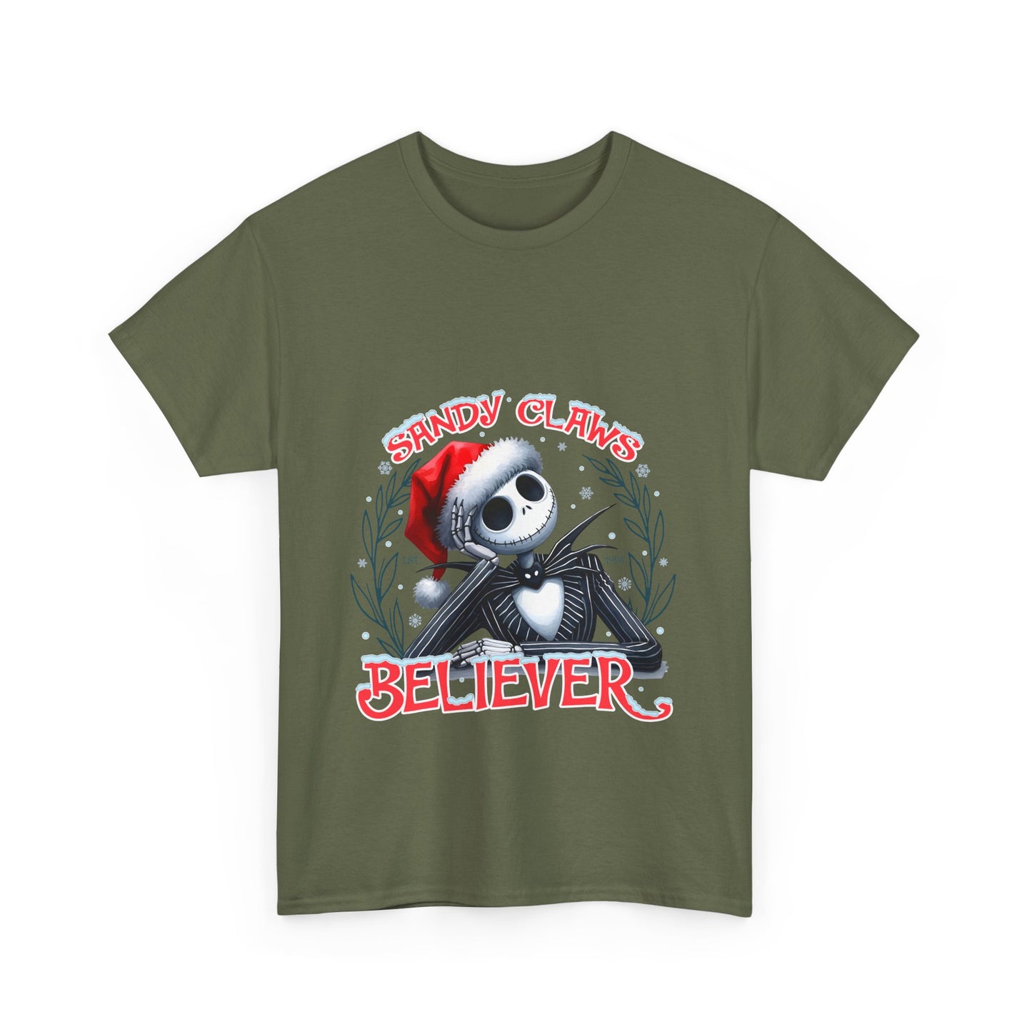 Unisex Heavy Cotton Tee - Sandy Claws Believer Holiday T-Shirt