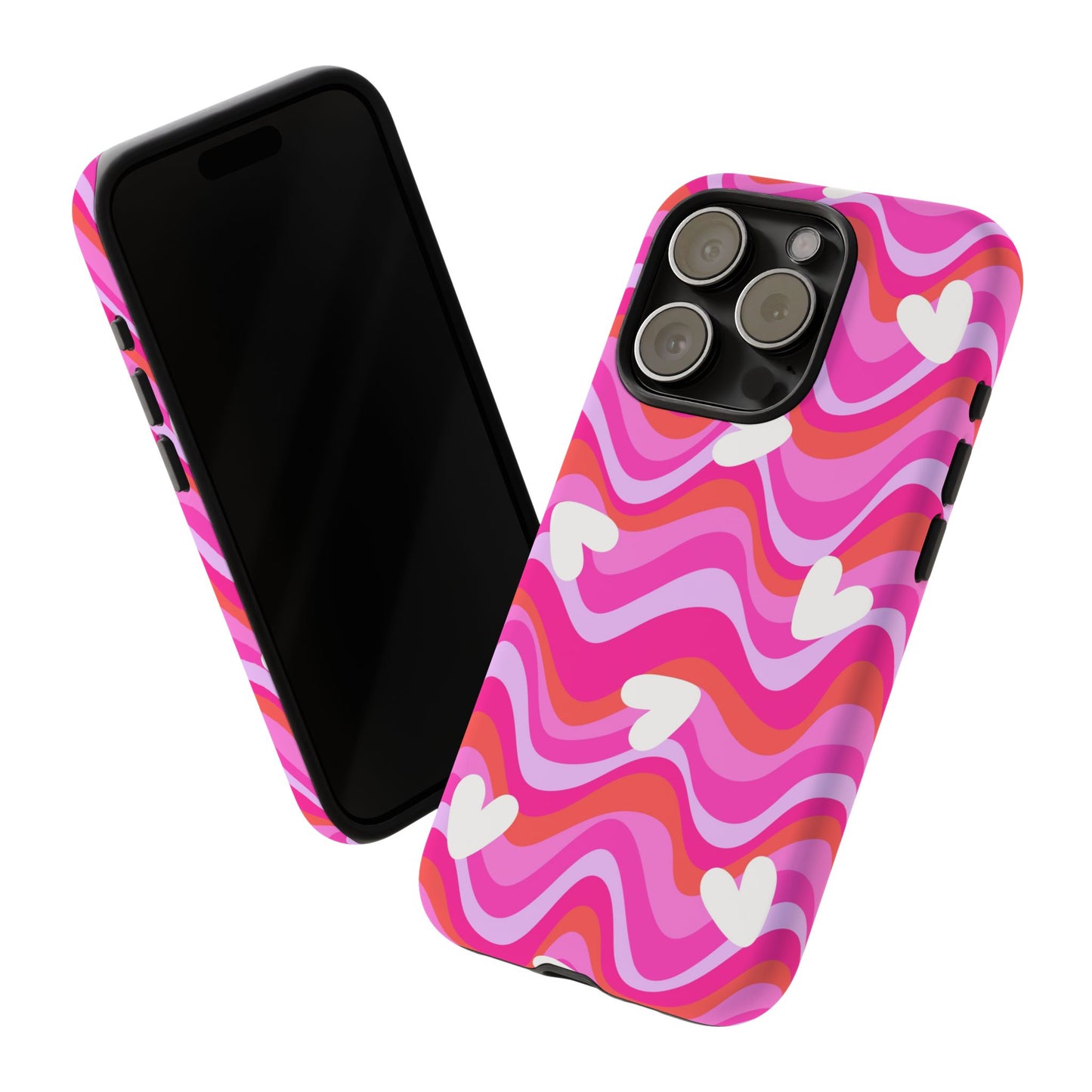 Colorful Heart Pattern Phone Case - Tough Cases