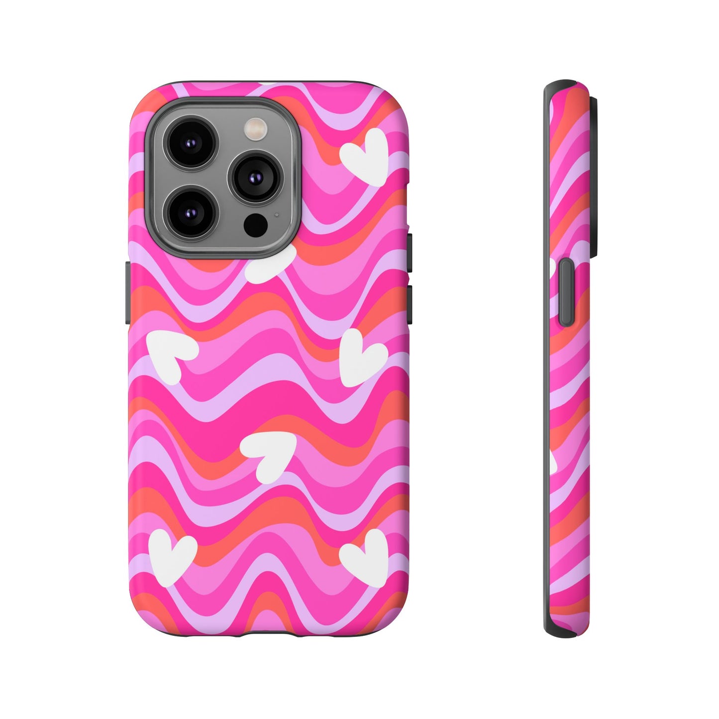 Colorful Heart Pattern Phone Case - Tough Cases