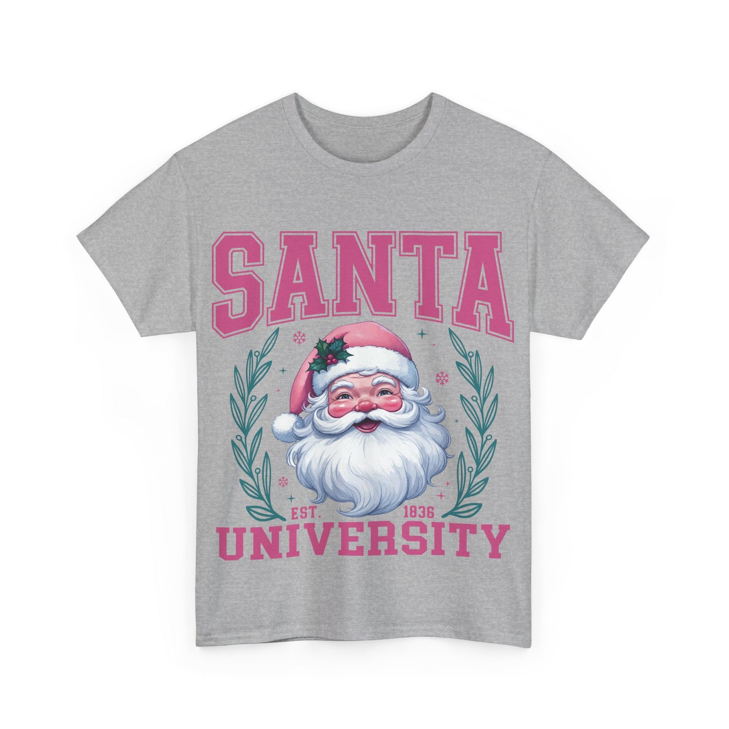 Santa University Unisex Heavy Cotton Tee - Festive Holiday Shirt