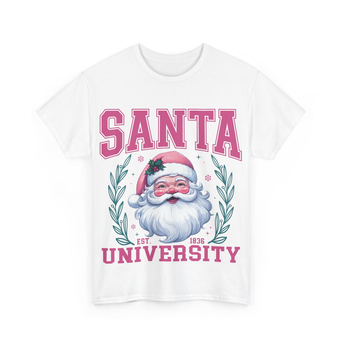 Santa University Unisex Heavy Cotton Tee - Festive Holiday Shirt