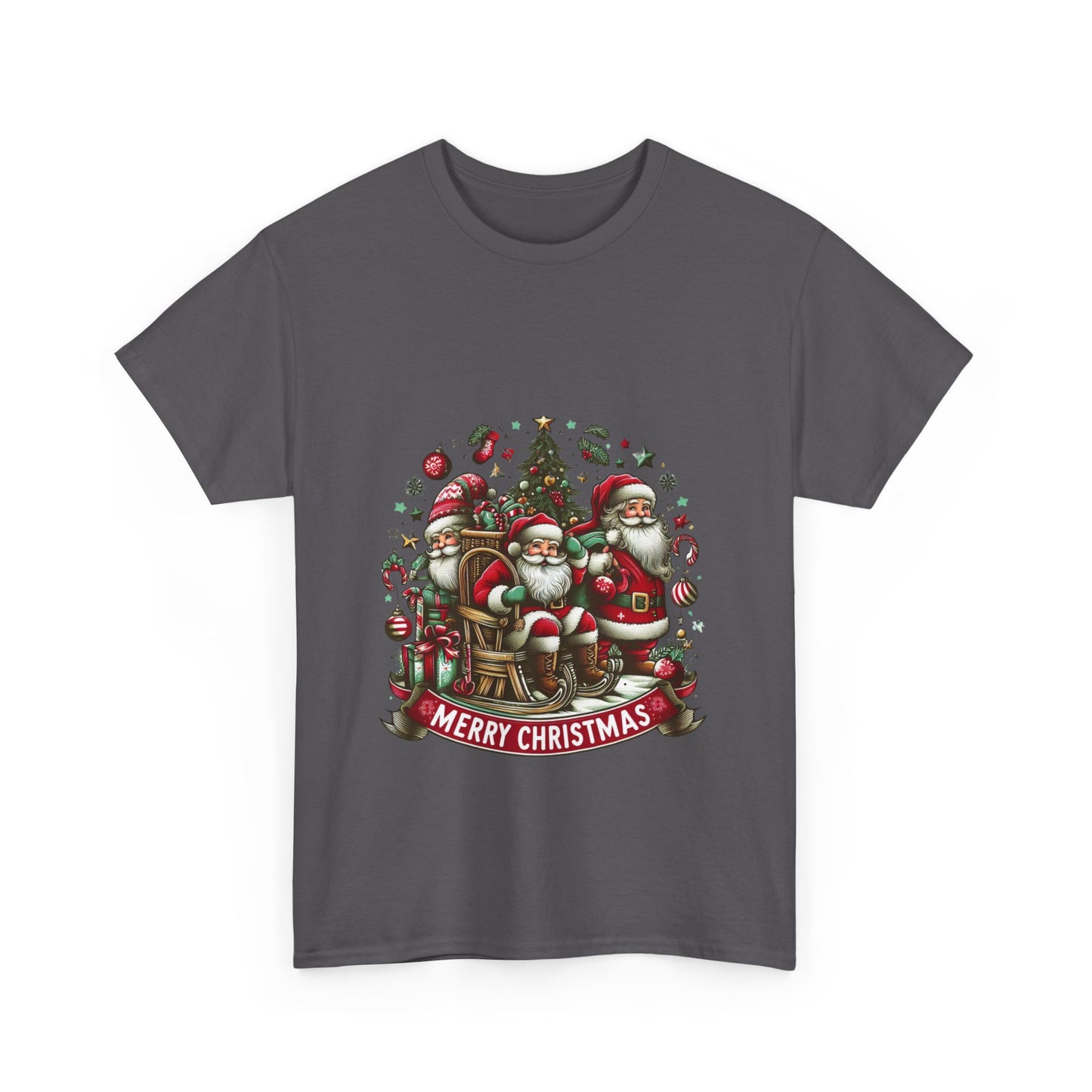 Merry Christmas Unisex Heavy Cotton Tee - Festive Holiday Shirt