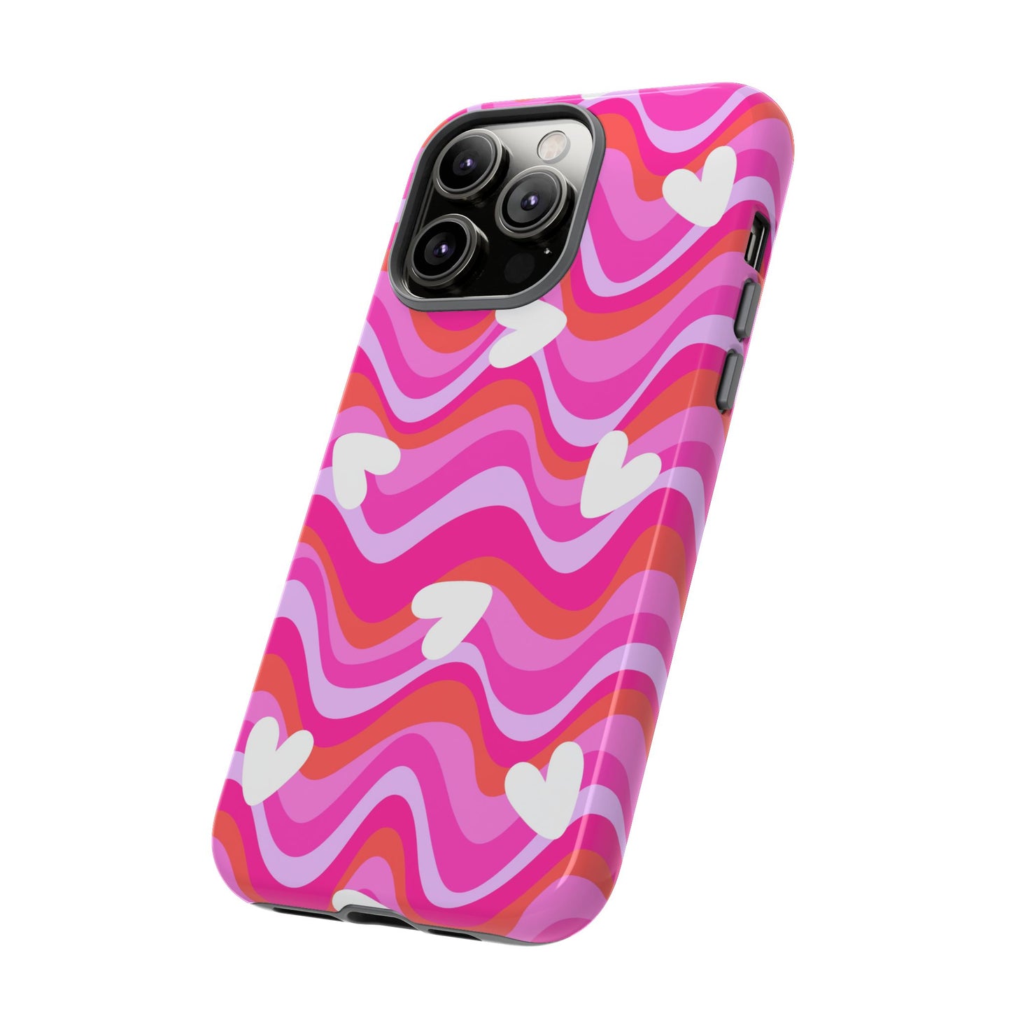 Colorful Heart Pattern Phone Case - Tough Cases