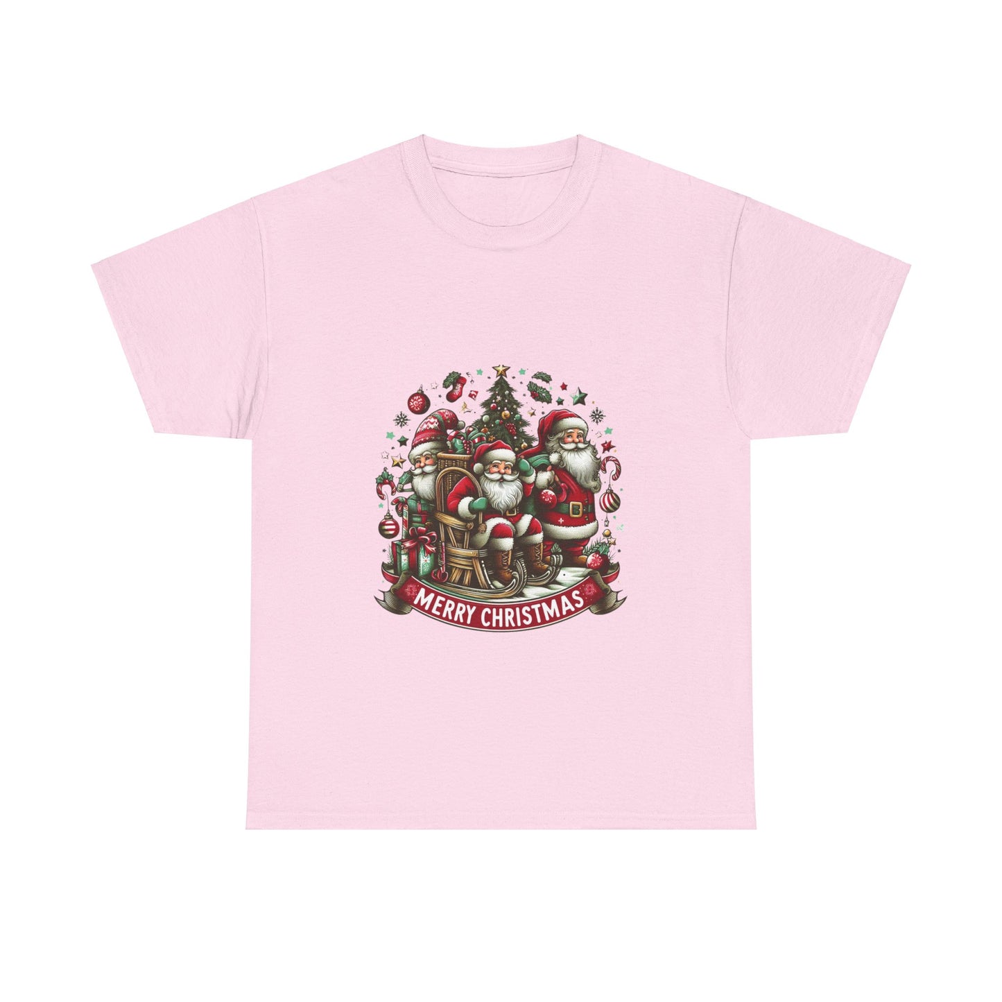 Merry Christmas Unisex Heavy Cotton Tee - Festive Holiday Shirt