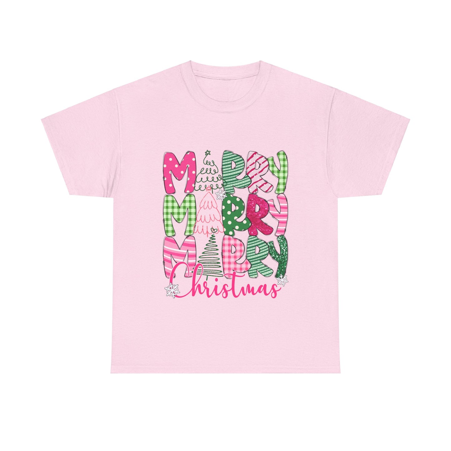 Merry Christmas Unisex Heavy Cotton Tee | Festive Holiday T-Shirt