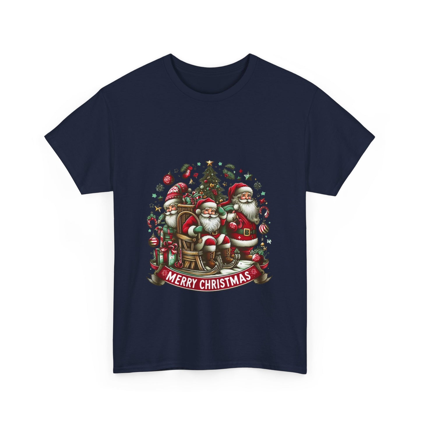 Merry Christmas Unisex Heavy Cotton Tee - Festive Holiday Shirt