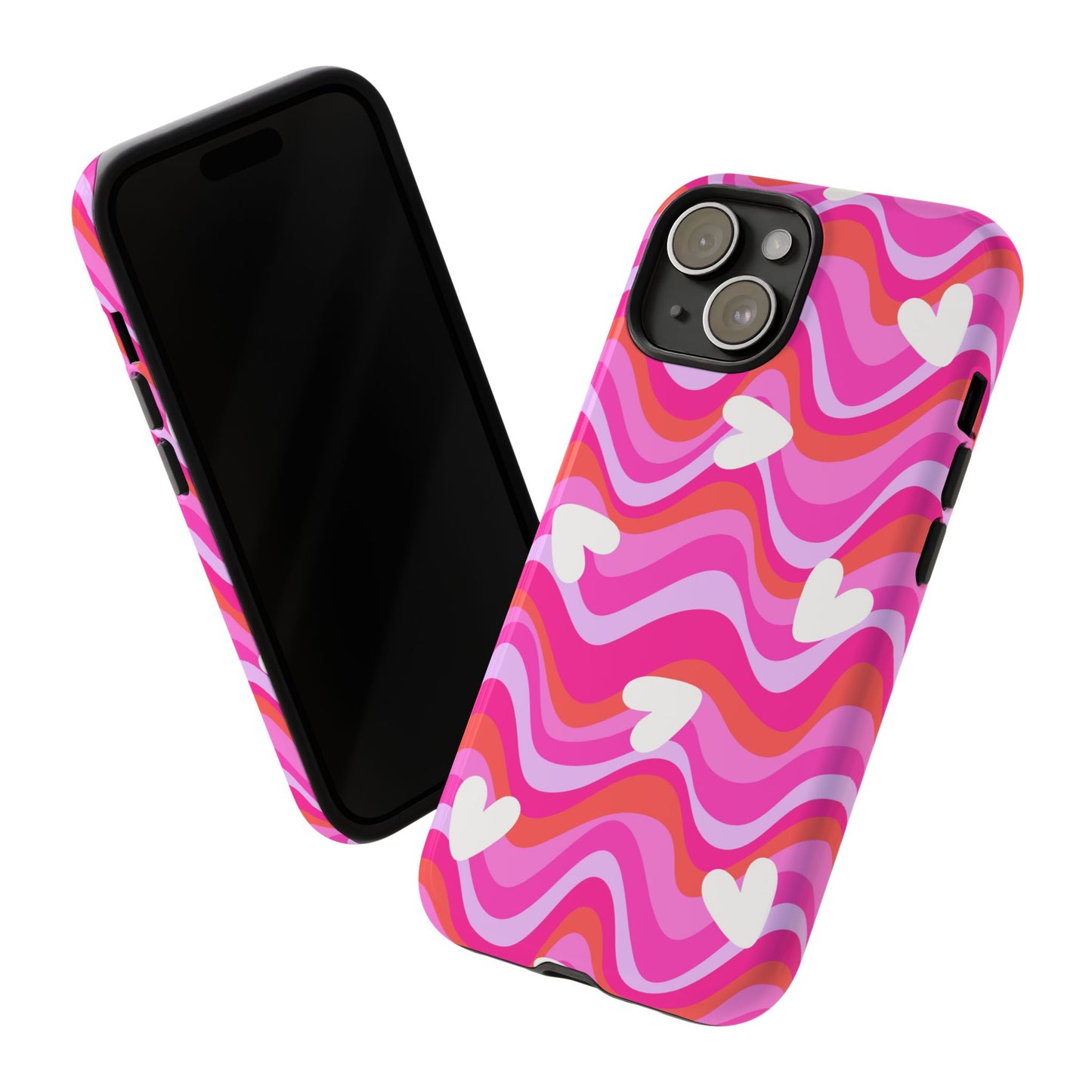 Colorful Heart Pattern Phone Case - Tough Cases