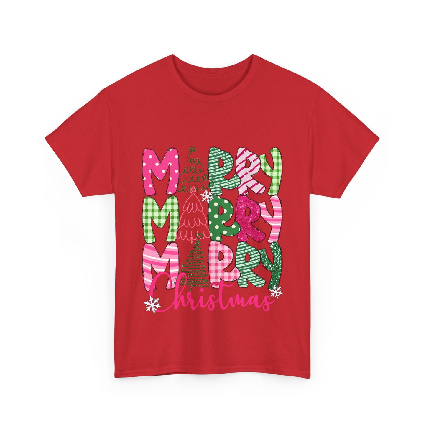 Merry Christmas Unisex Heavy Cotton Tee | Festive Holiday T-Shirt