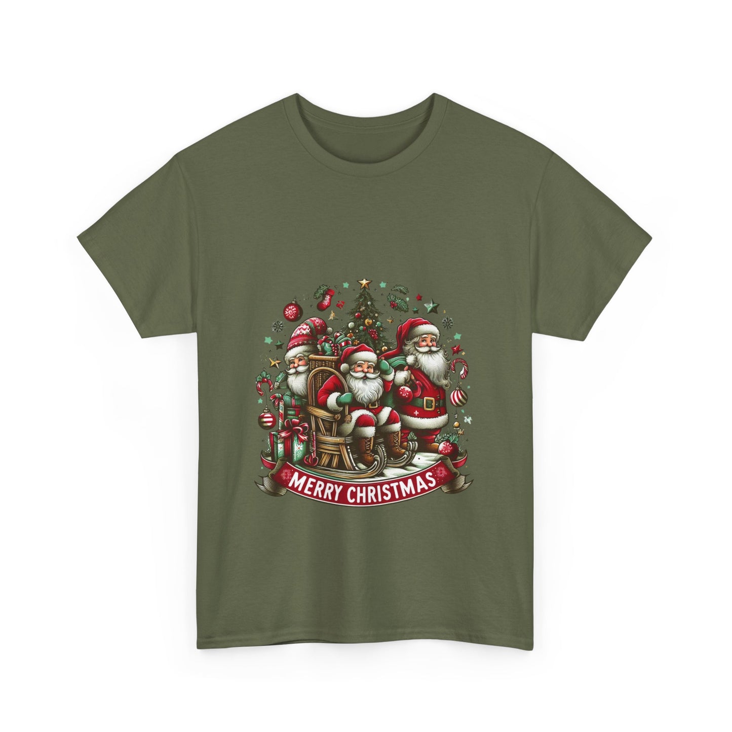 Merry Christmas Unisex Heavy Cotton Tee - Festive Holiday Shirt