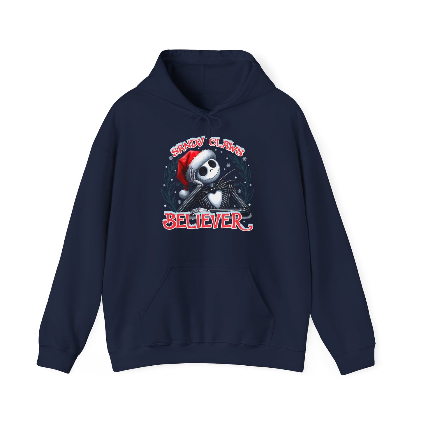 Sandy Claws Believer Hoodie – Festive Unisex Heavy Blend Sweatshirt for Holiday Cheer