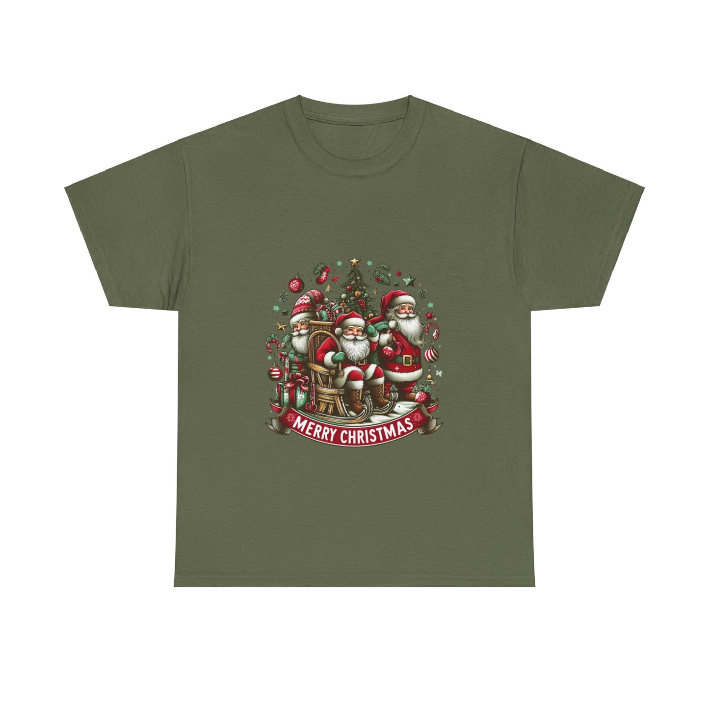 Merry Christmas Unisex Heavy Cotton Tee - Festive Holiday Shirt