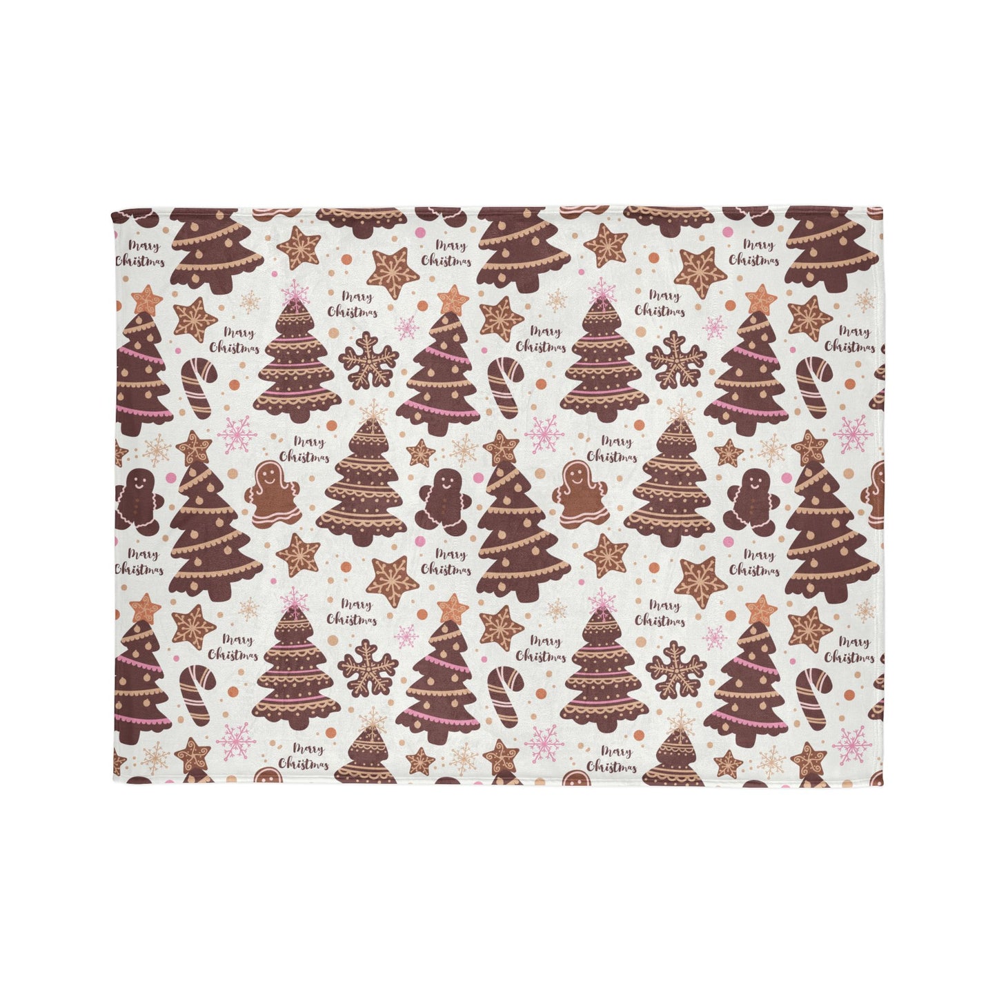 Cozy Christmas Blanket - Festive Trees & Gingerbread Design