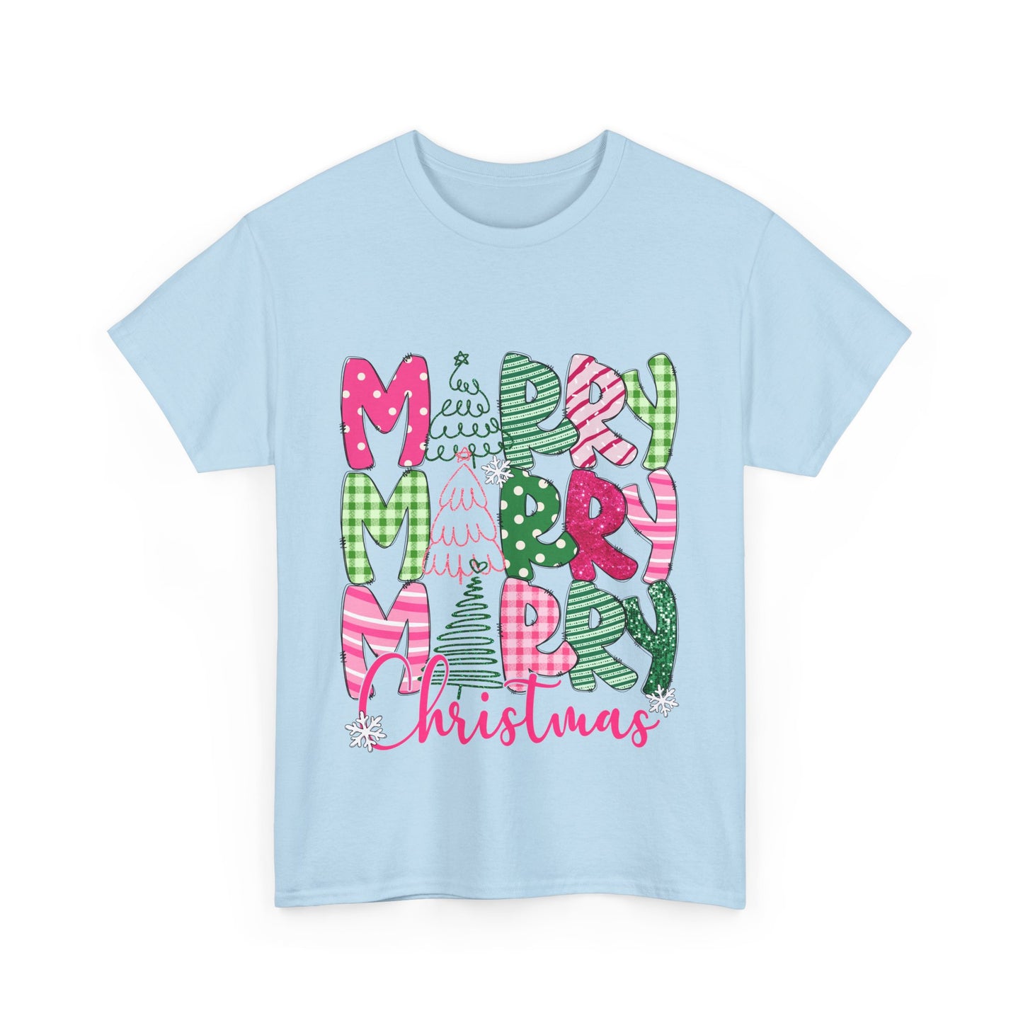 Merry Christmas Unisex Heavy Cotton Tee | Festive Holiday T-Shirt