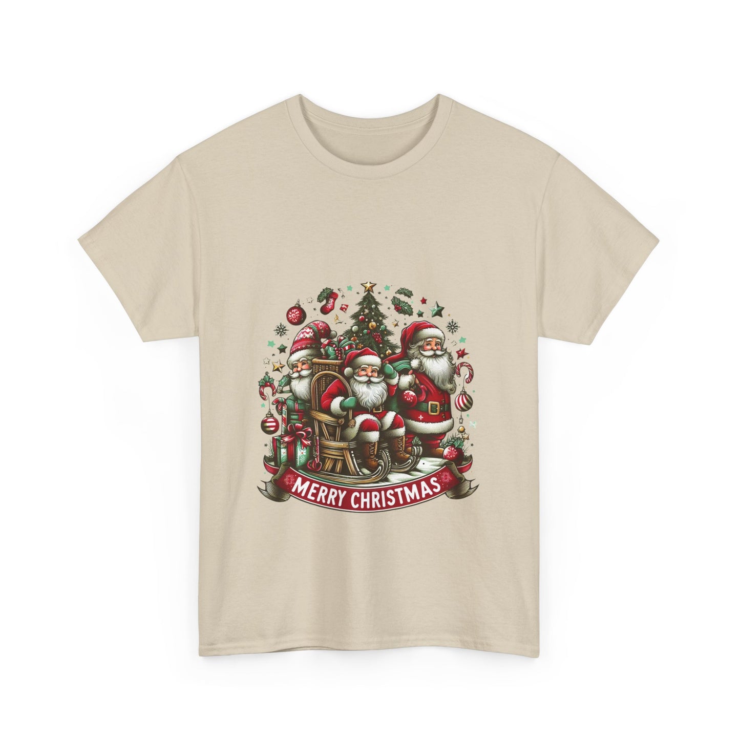 Merry Christmas Unisex Heavy Cotton Tee - Festive Holiday Shirt