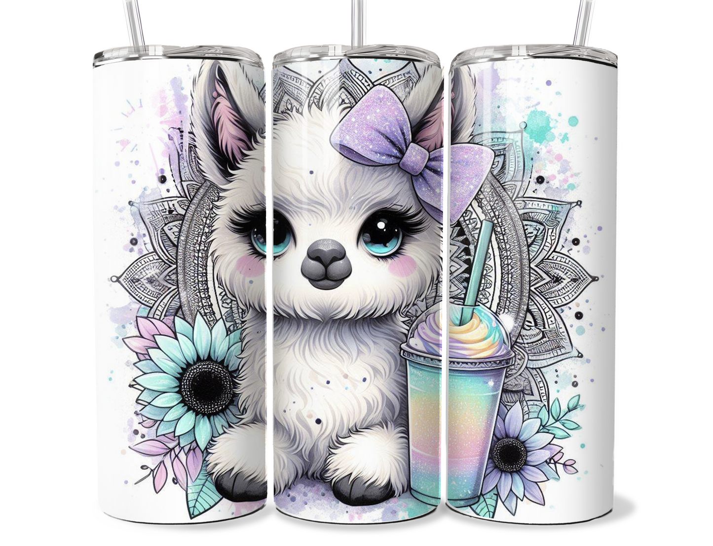 20 oz Baby Llama Tumbler, Metal insulated tumbler, sublimation wrap