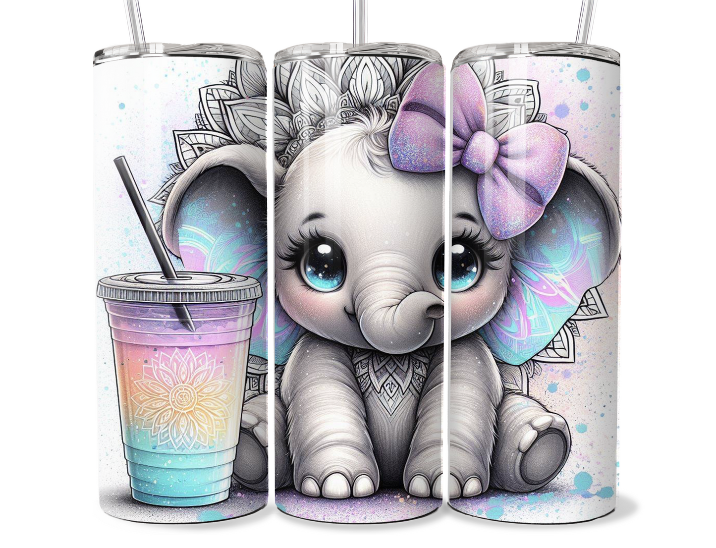 20 oz Baby Elephant Tumbler, Metal insulated tumbler