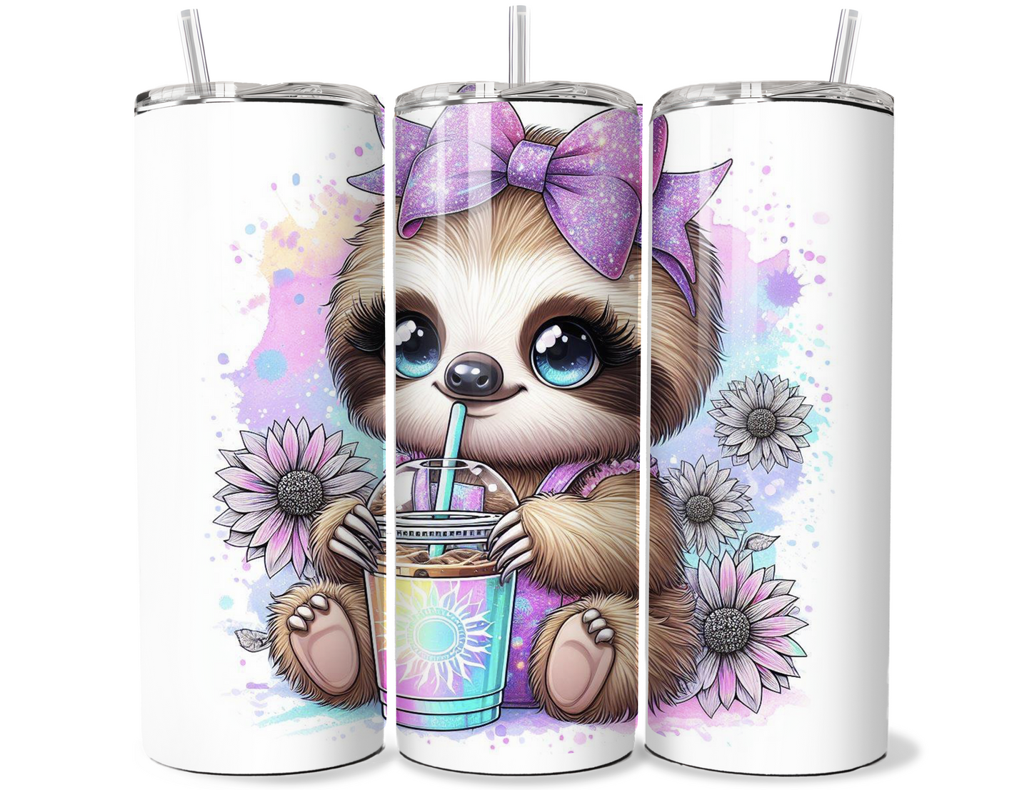 20 oz Baby sloth, Tumbler, Metal insulated tumbler, sublimation wrap,