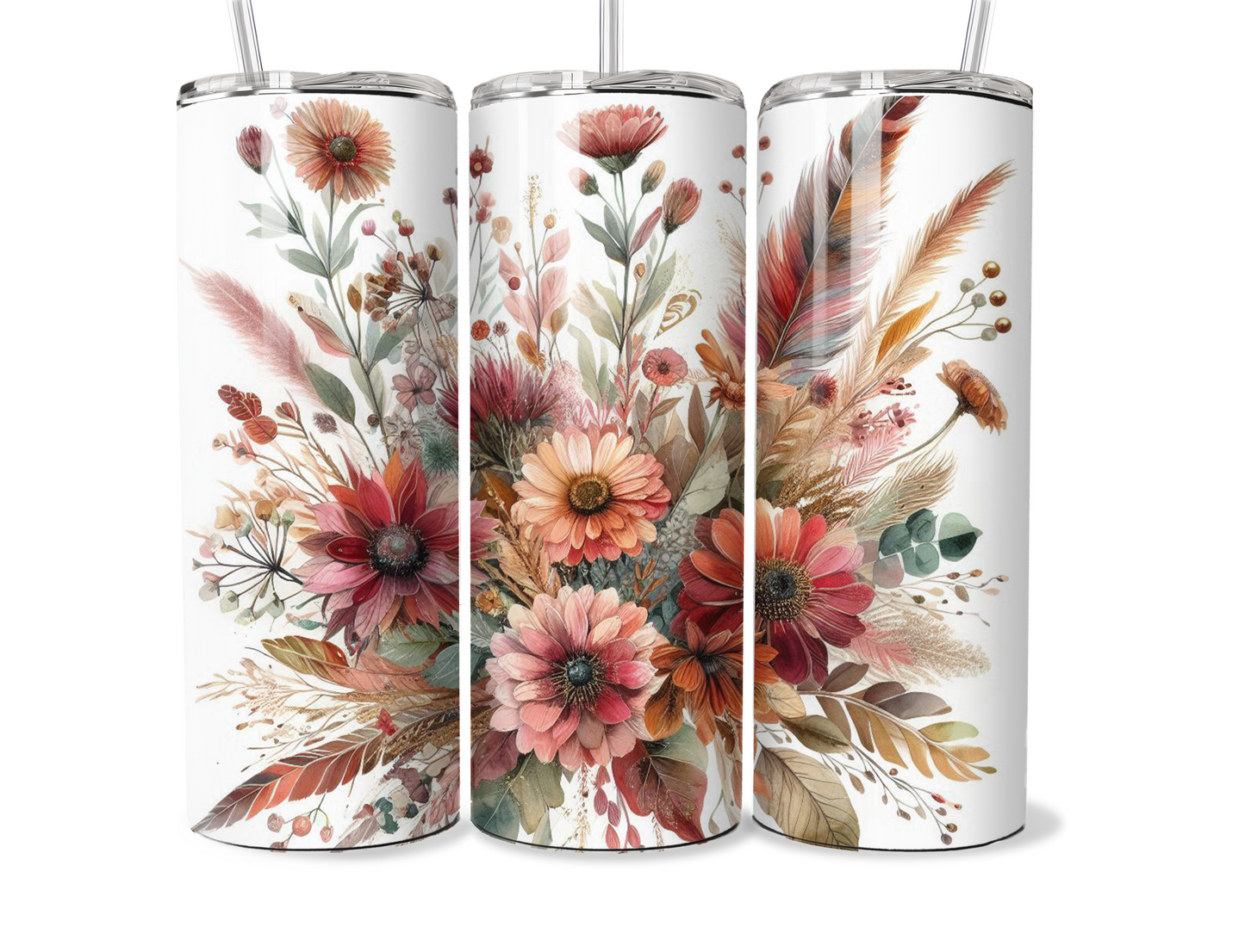 20 oz Metal Tumbler Boho design, sublimation, boho foral