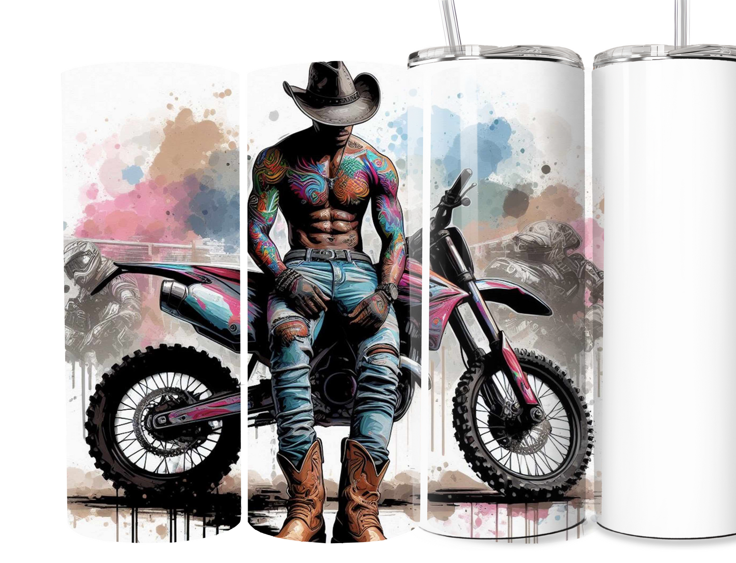 Cow Boy 20 oz stainless steel double walled Tumbler with quote