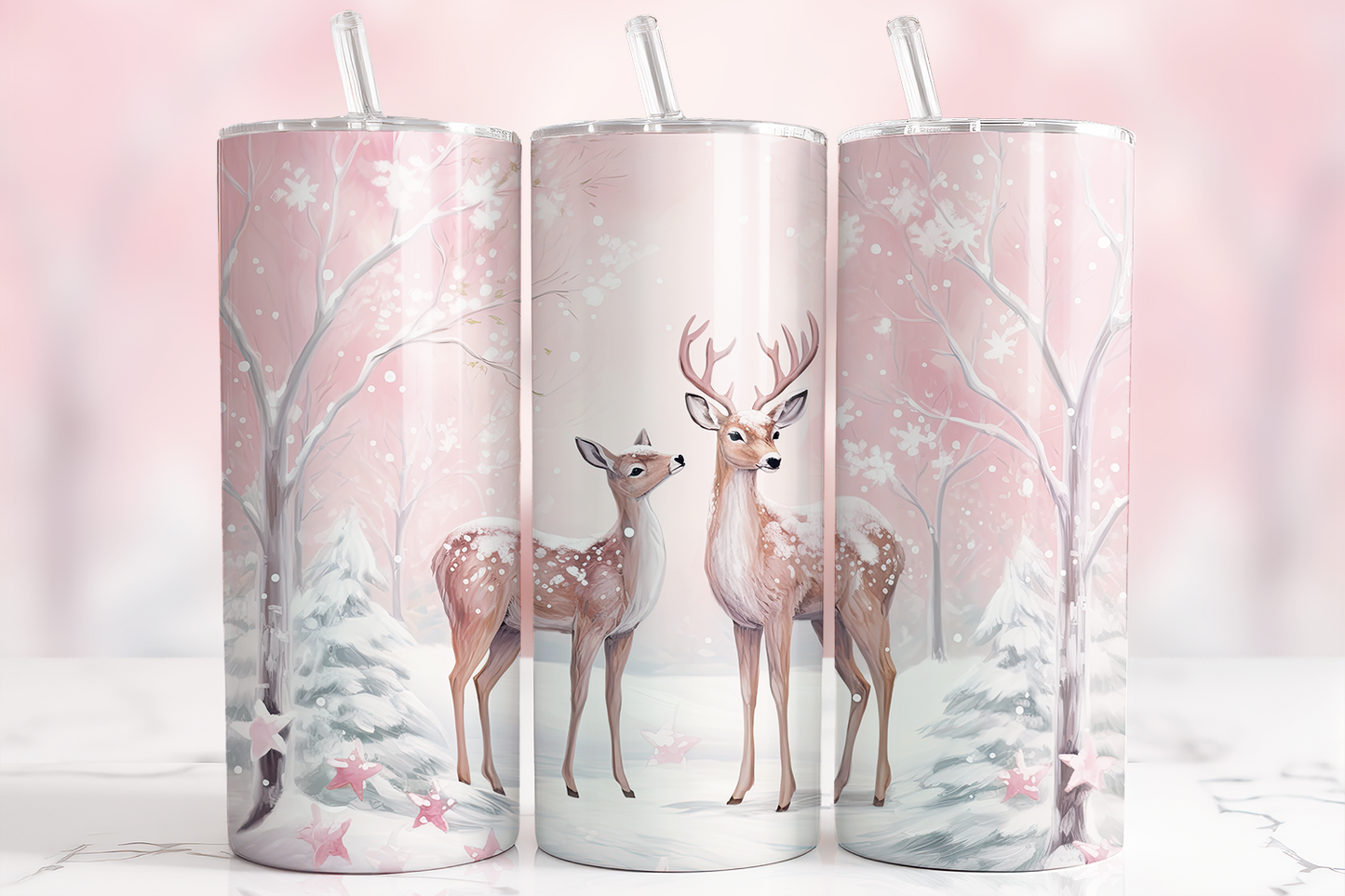 Christmas Reindeer 20 oz skinny metal Tumbler, Insulated skinny drinking tumbler