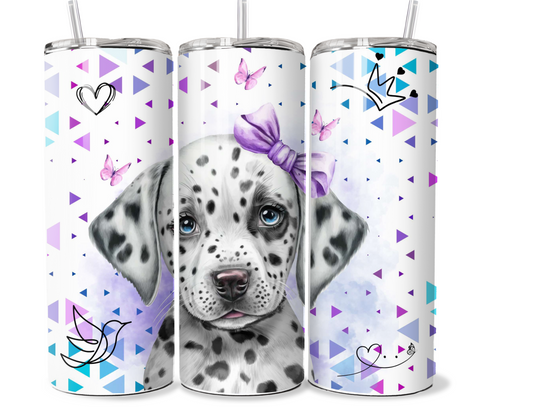 20 oz stainless steel double walled Tumbler-Dalmatian girl