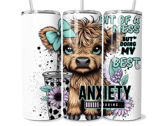 20 oz Highland Cow Tumbler, Metal insulated tumbler, sublimation wrap