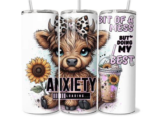 20 oz Highland Cow Tumbler, Metal insulated tumbler, sublimation wrap