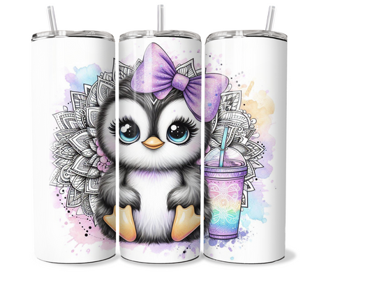 20 oz Baby penguin Tumbler, Metal insulated tumbler, sublimation