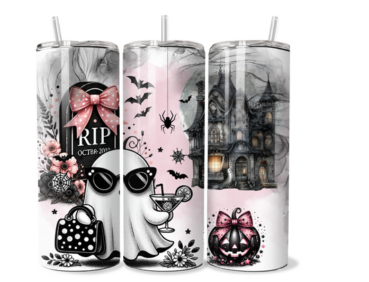 20 oz stainless steel double walled Tumbler-Halloween ghost spooky season