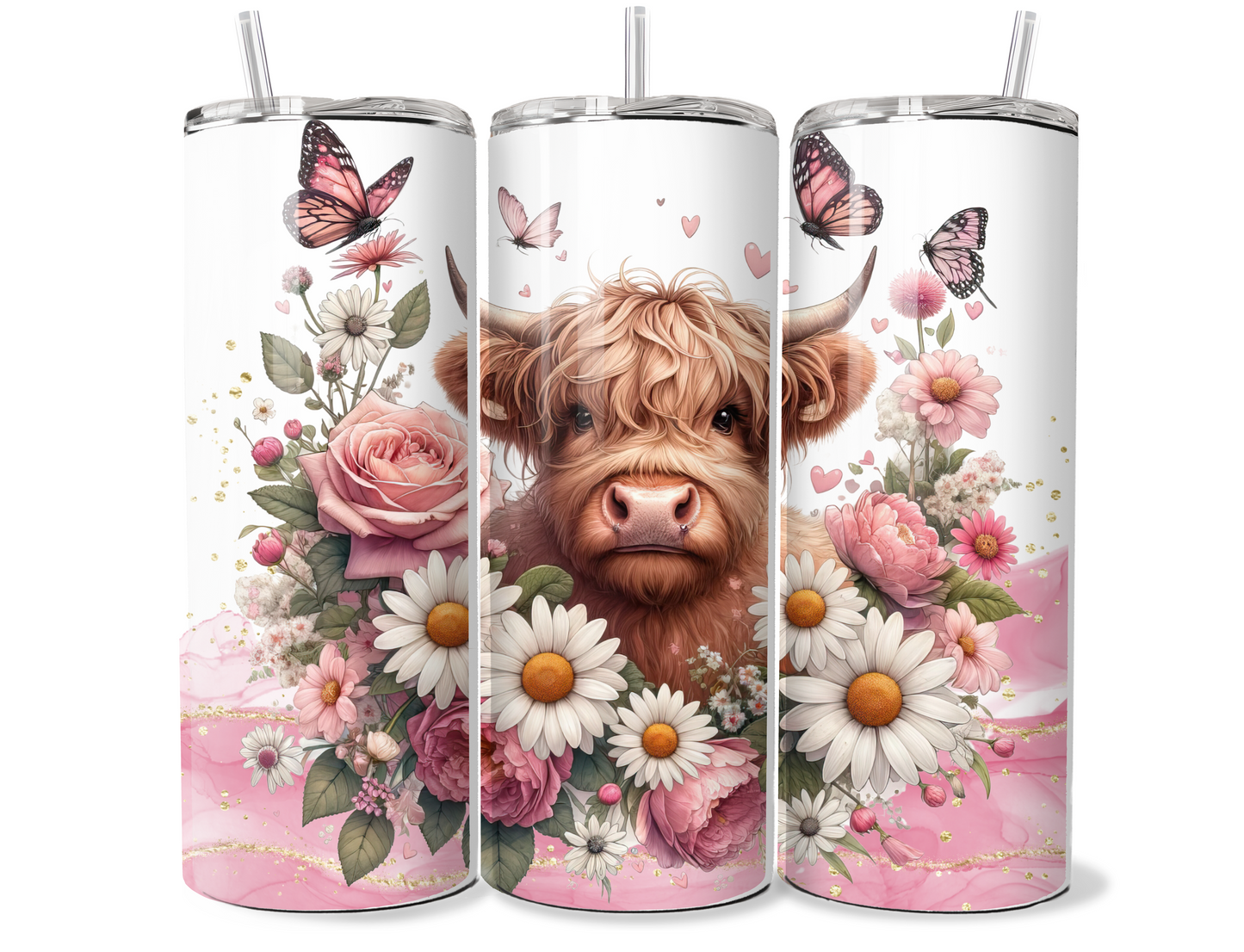 20 oz Highland Cow Tumbler, Metal insulated tumbler,