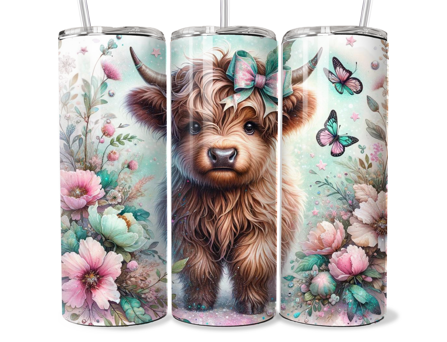 20 oz Highland Cow Tumbler, Metal insulated tumbler