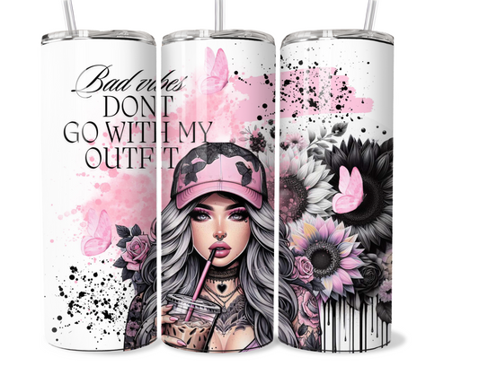 Sassy Tattooed girl 20 oz stainless steel double walled Tumbler